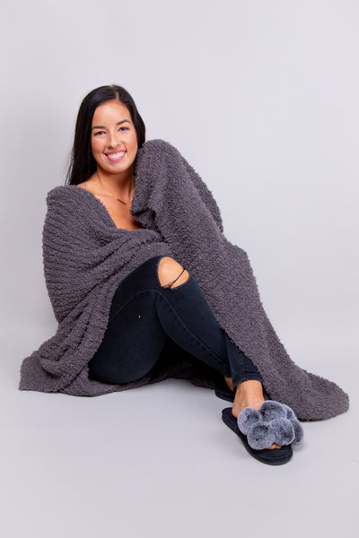Luxe Blanket-Solid Charcoal - FINAL SALE