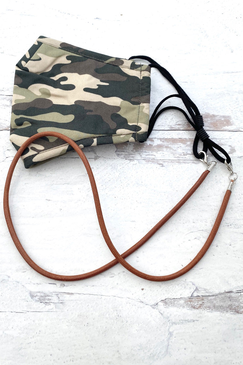 Classic Solid Color Lanyard and Camo Mask