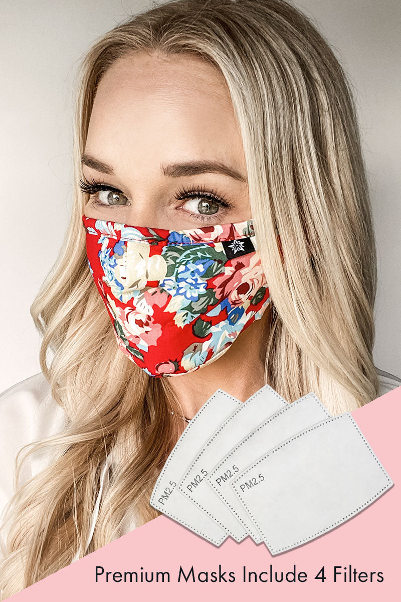 Beautiful Floral Premium Mask - Includes 4 Filters FINAL SALE