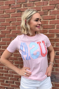 USA in Stripes Graphic Tee - Womens Fit