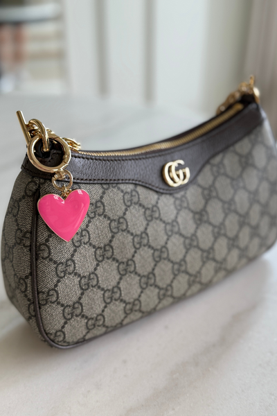 Enamel Heart Bag Charm