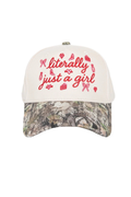 Literally Just A Girl Trucker Hat - Camo