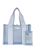 Jelly Tote Bag - Carolina Blue Crochet Wave