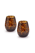 Tortoise Print Stemless Wine Glass