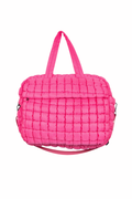 Hot Pink Quilted Weekender Bag