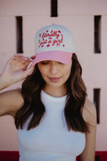Literally Just A Girl Trucker Hat - Pink
