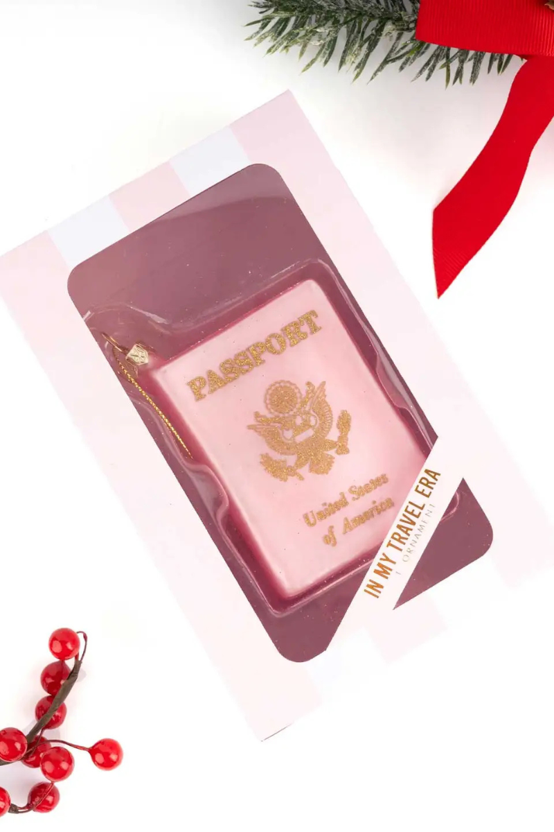 Passport Glass Ornament