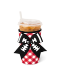 Gameday Gingham Iced Cup Coolie (Medium) - Red & Black