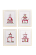 Pink Pagoda Framed Wall Art Print