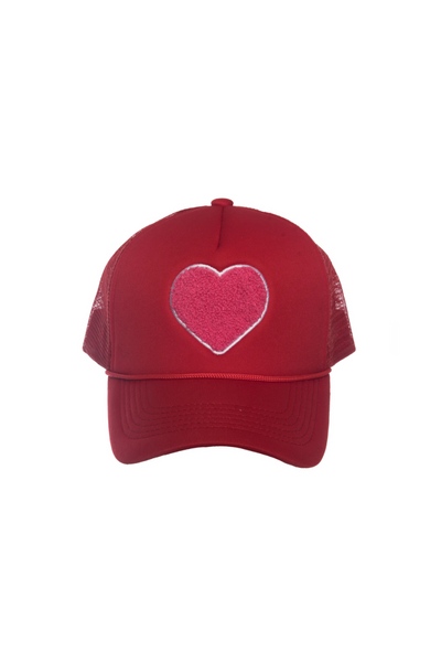 Heart Fuzzy Patch Trucker Hat