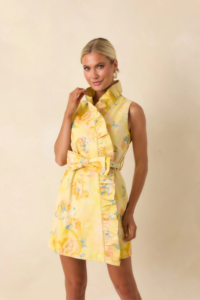 strapless open back dress Eloise Midi Shirt Dress in Laurel Poppy