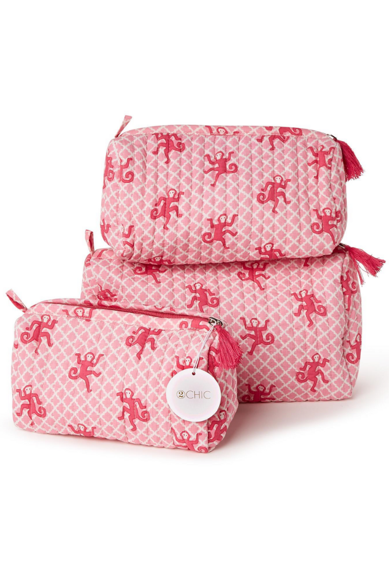 Happy Monkey Quilted Pouch