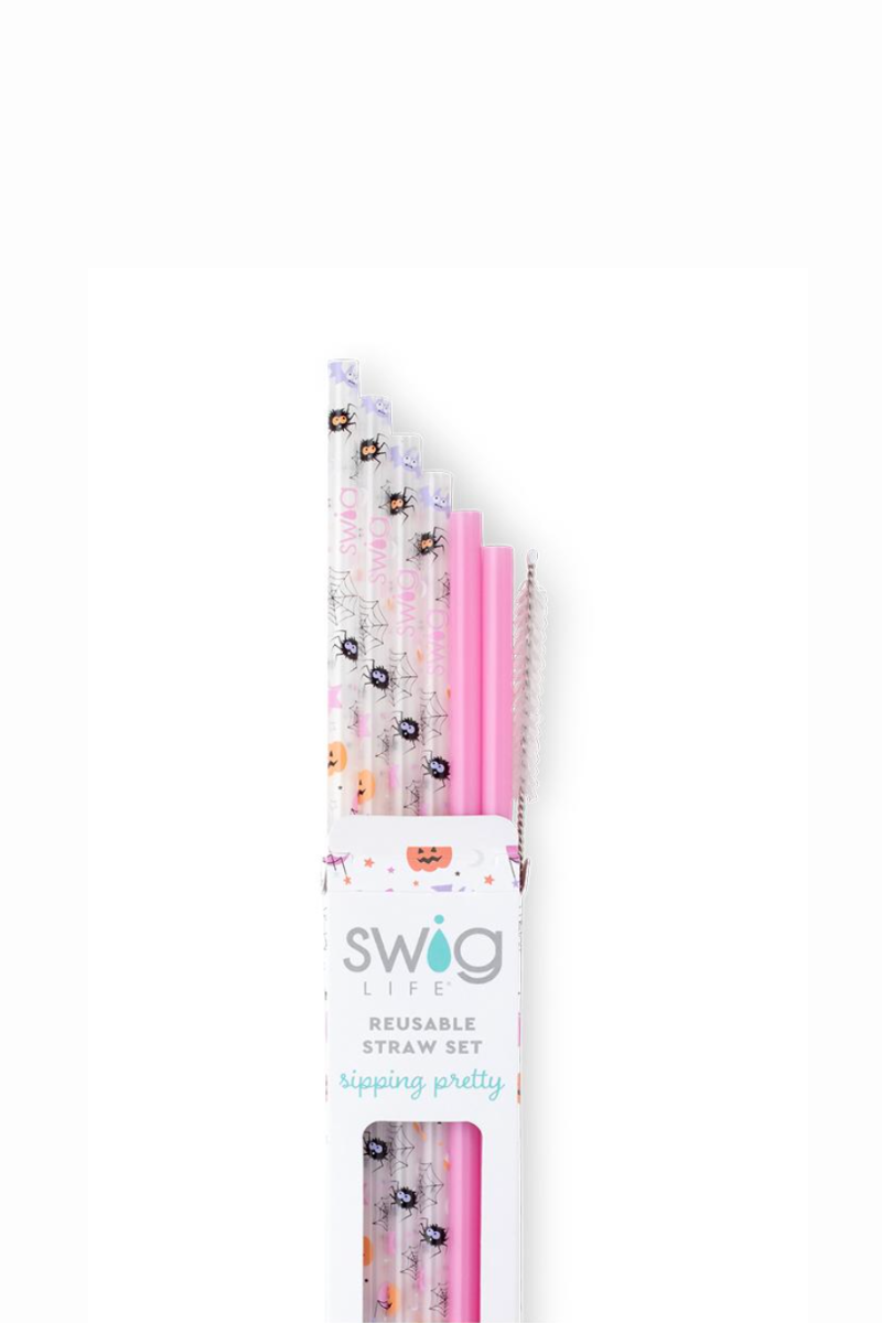 Swig Sweet And Spooky + Pink Reusable Straw Set