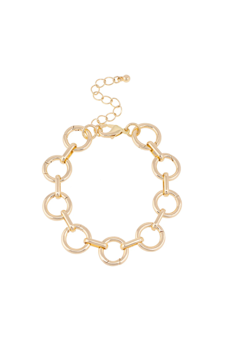 Juliette Charm Collector Bracelet Base in Shiny Gold