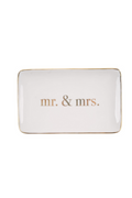 Gold Mr. & Mrs. Trinket Tray