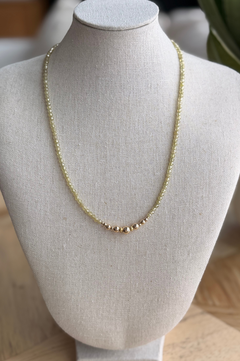Sage Glow Beaded Necklace