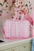 Pink Gingham Weekender Bag