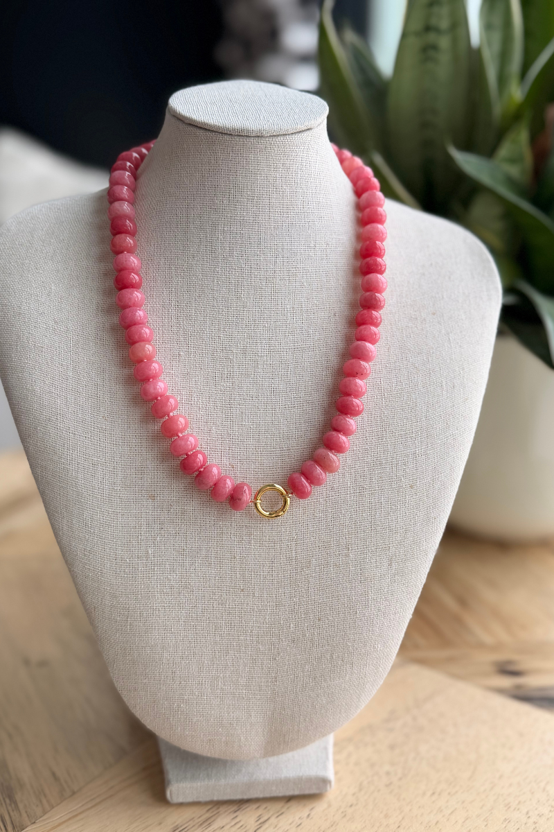 Pink Pop Chunky Charm Necklace