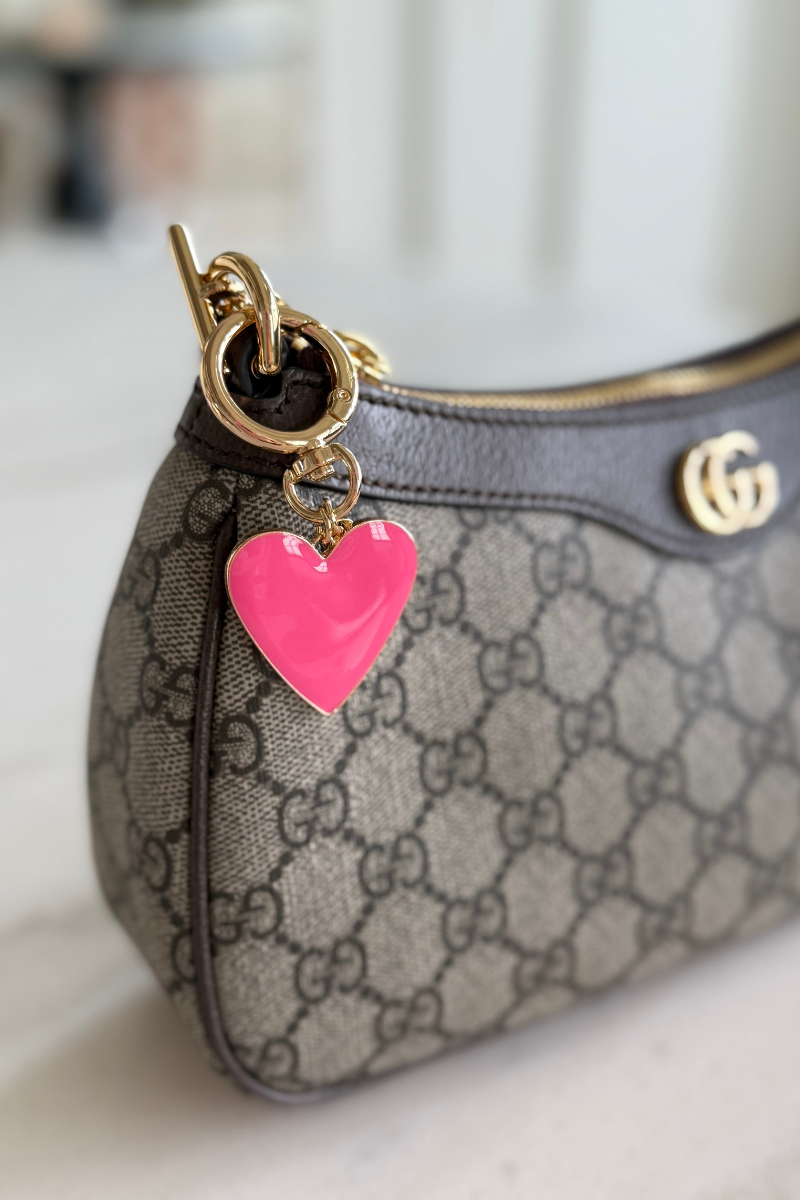 Enamel Heart Bag Charm