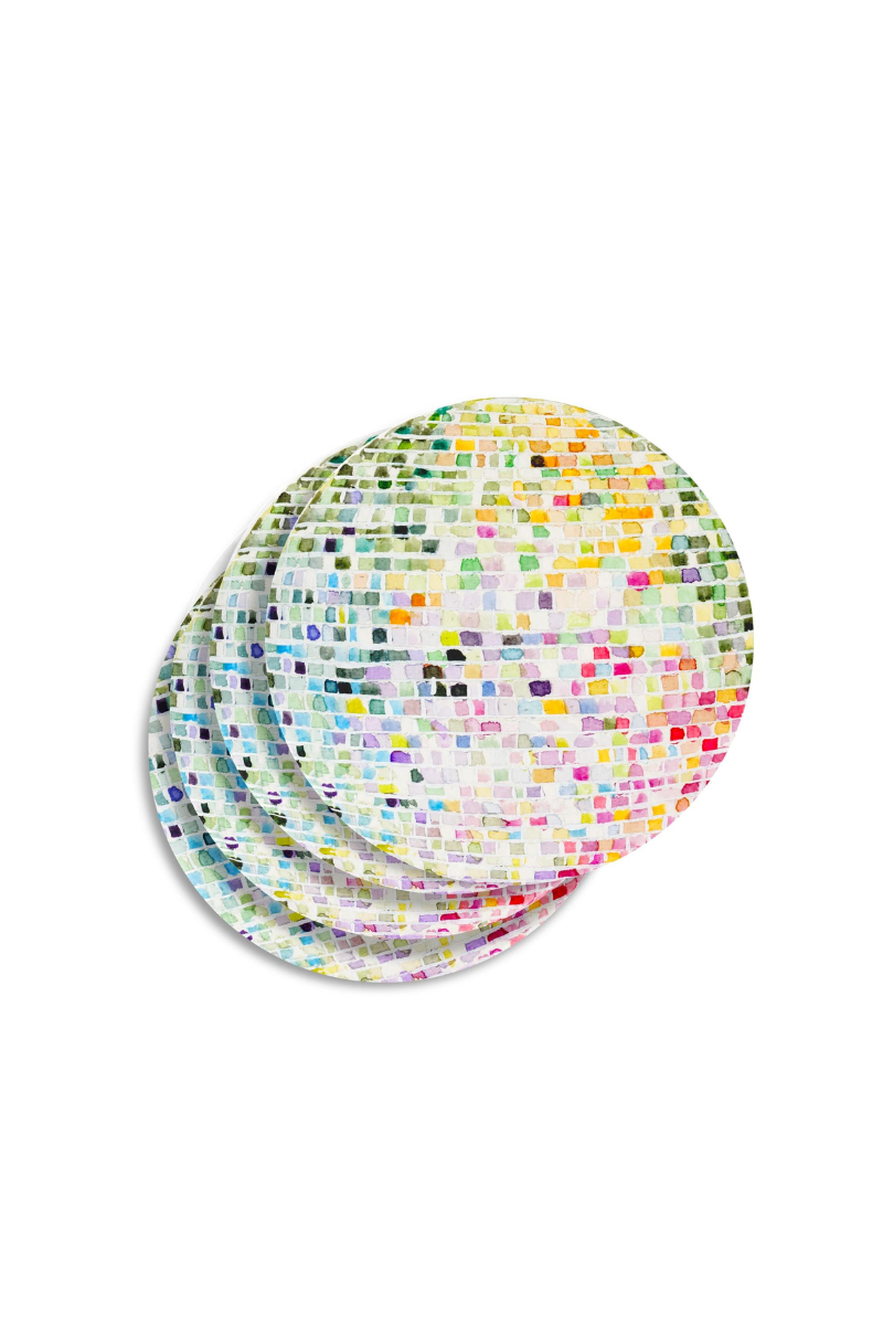 Ceramic Disco Ball Coaster Pack- Set of 4