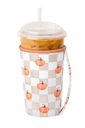 Pumpkin Check Iced Cup Coolie (Medium)