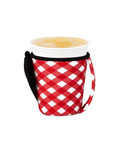 Gameday Gingham Iced Cup Coolie (Small) - Red & Black