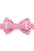Hot Pink Gingham Dog Bow Tie