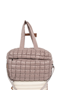 Tan Quilted Weekender Bag