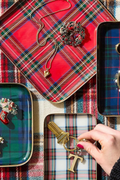 Classic Christmas Tartan Metal Trays