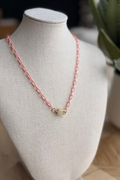 Pink Paradise Gem Charm Necklace