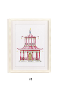 Pink Pagoda Framed Wall Art Print