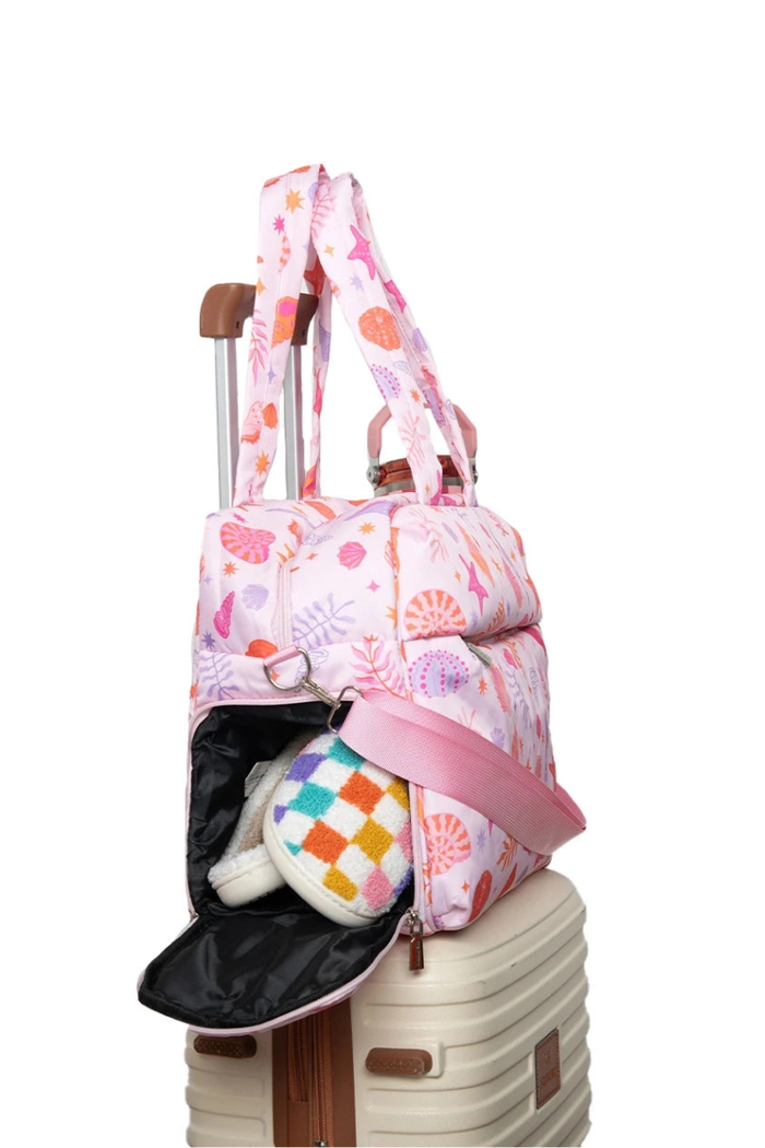 Seashells Quilted Weekender Bag
