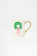 Gold Handle Mug - Rosy Wreaths