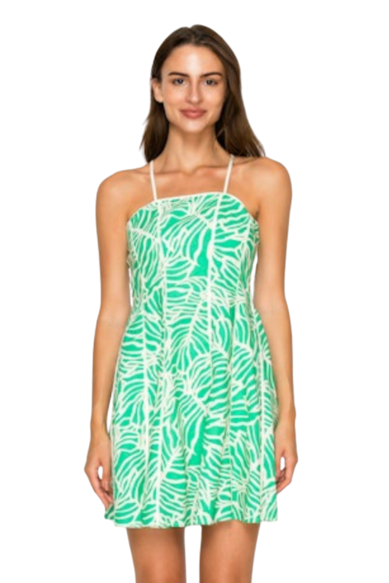 Verde Palms Mini Dress