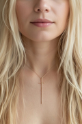 Minimal Cross Necklace