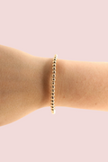4MM Gold Beaded Bracelet- S/M
