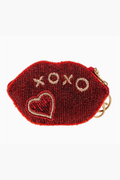 Xoxo Beaded Lips Coin Purse