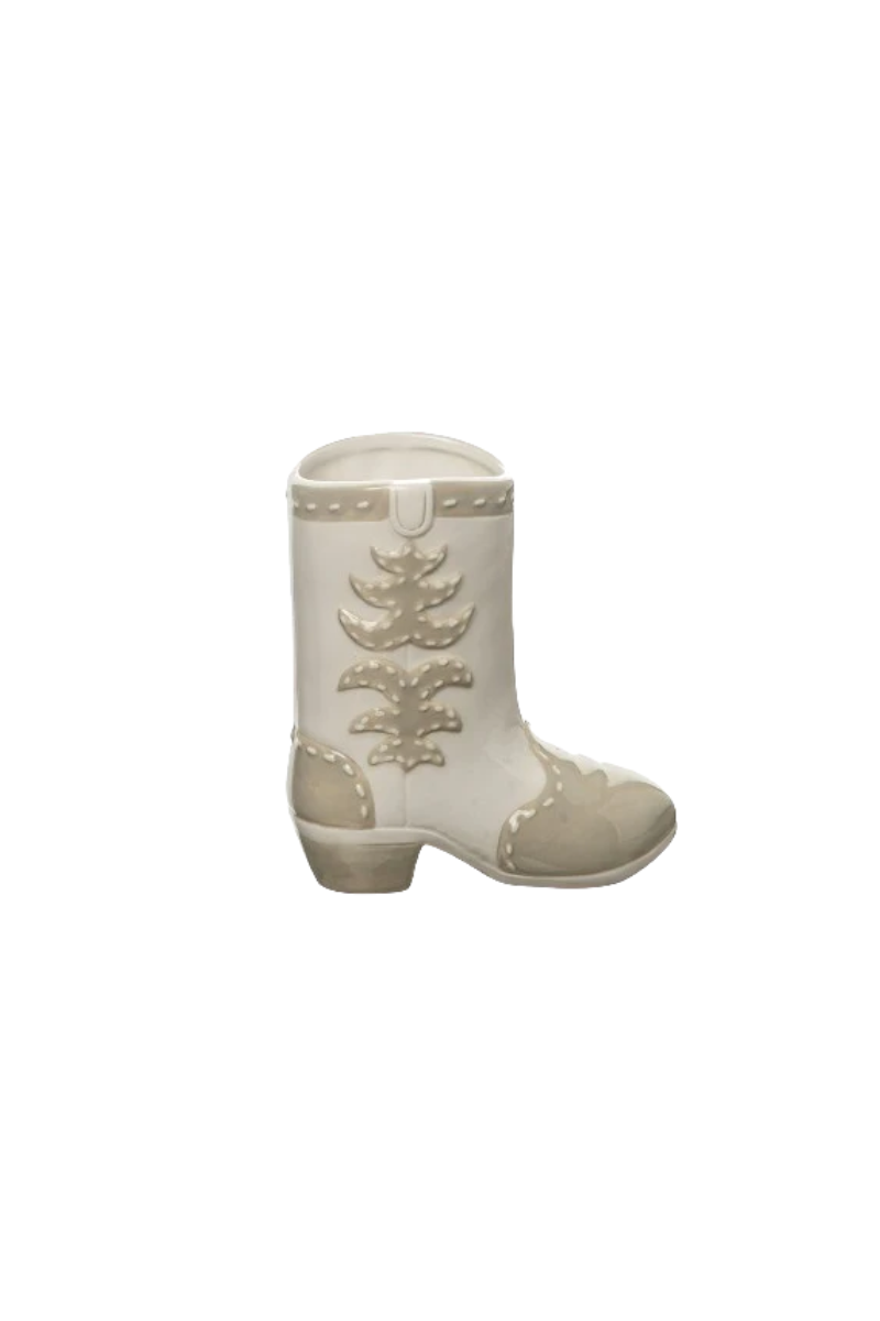 Ceramic White Boot Vase