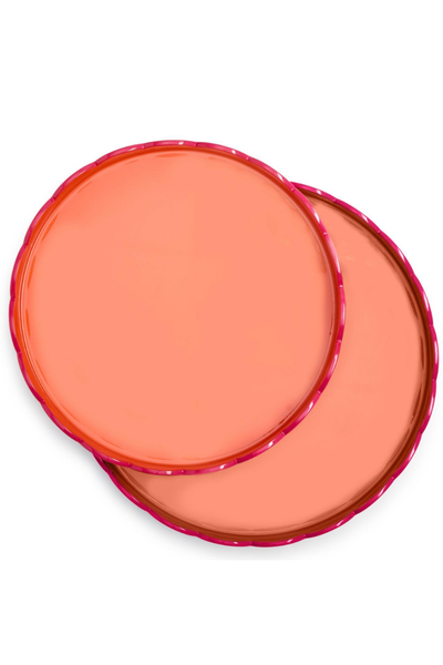 Scalloped Dual Tone Lacquered Trays