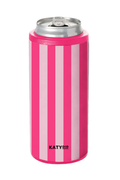 Pink Striped Slim Can Cooler