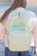 Green Gingham Backpack