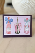 Rosé and Bows Blank Greeting Card