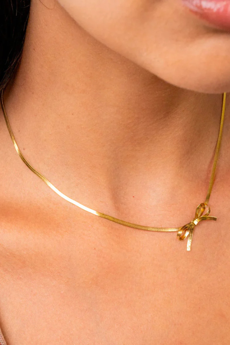 Bow Necklace- Gold