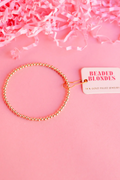 3MM Gold Beaded Bracelet- S/M