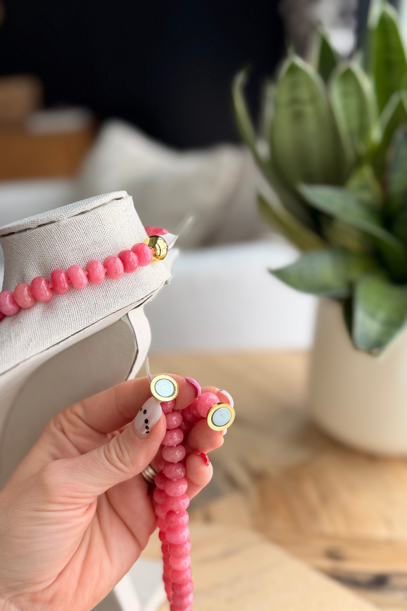 Pink Pop Chunky Charm Necklace