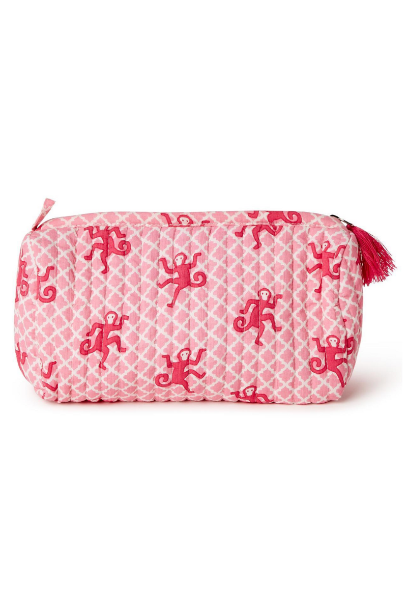 Happy Monkey Quilted Pouch