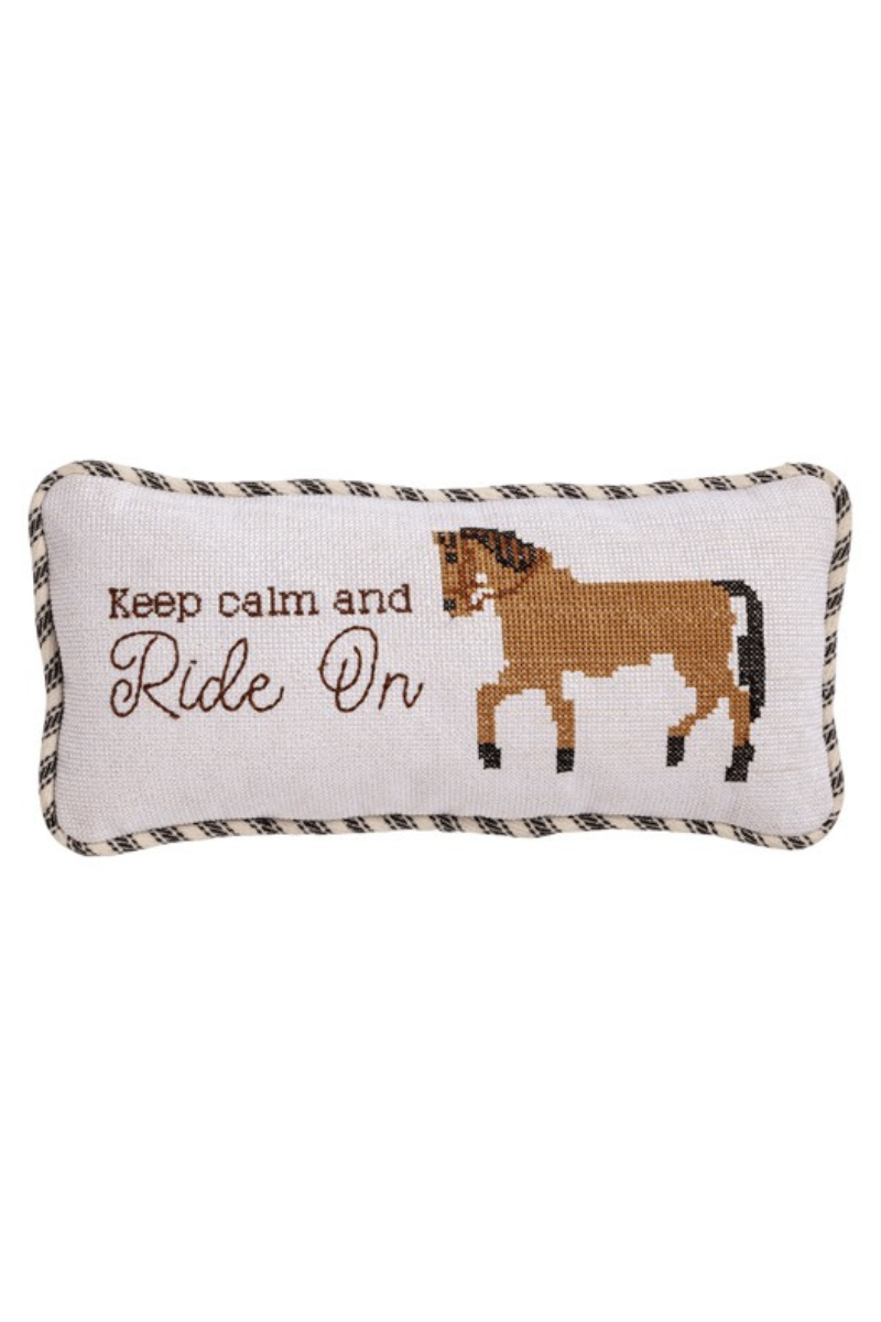 Horse Needlepoint Mini Pillow