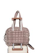 Tan Quilted Weekender Bag