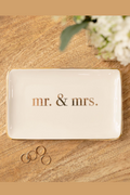 Gold Mr. & Mrs. Trinket Tray