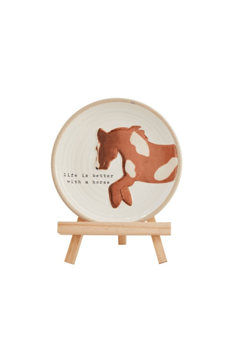 Horse Plate and Stand Set